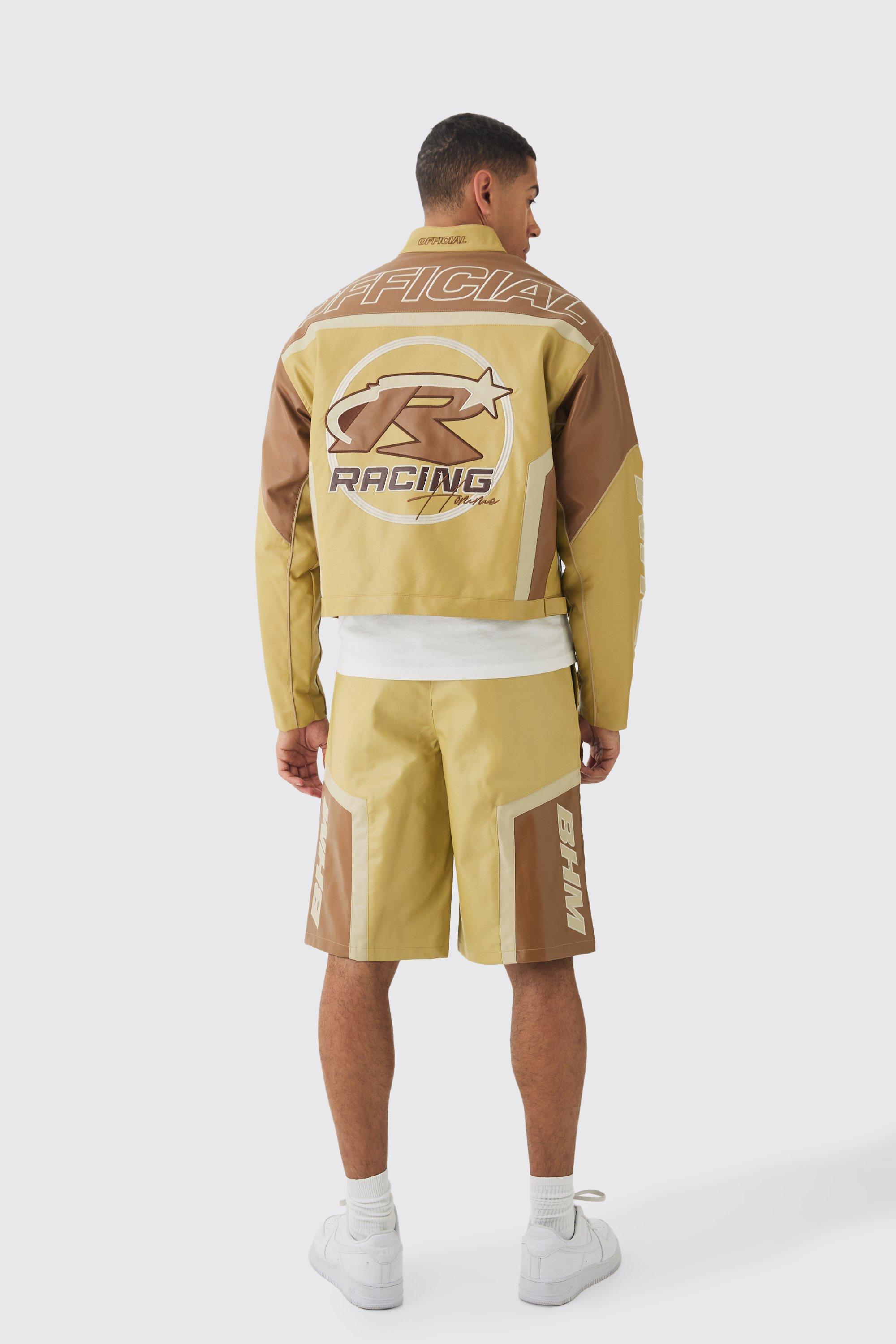 Boxy Official Pu Moto Jacket In Camel | boohoo