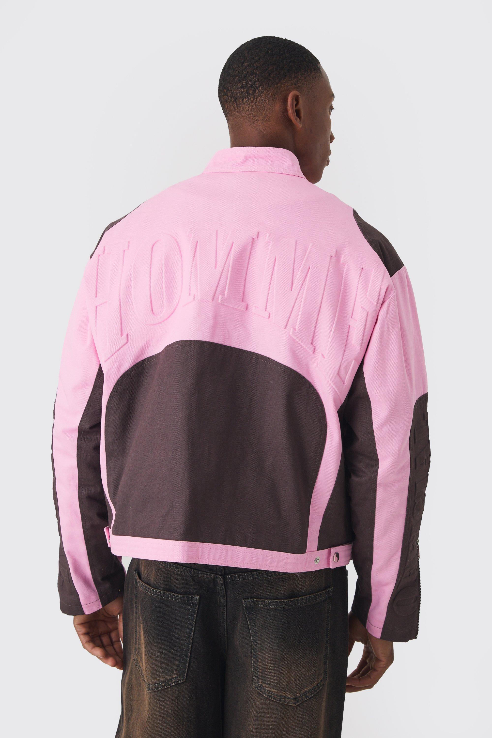 Boohooman pink jacket best sale