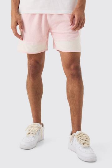 Badstoffen Color Block Volley Shorts pink