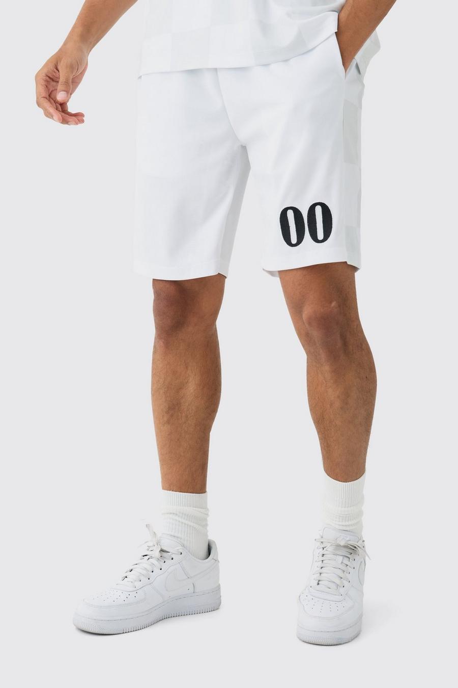 Ecru Loose Fit Mid Length Side Panel Mesh Shorts