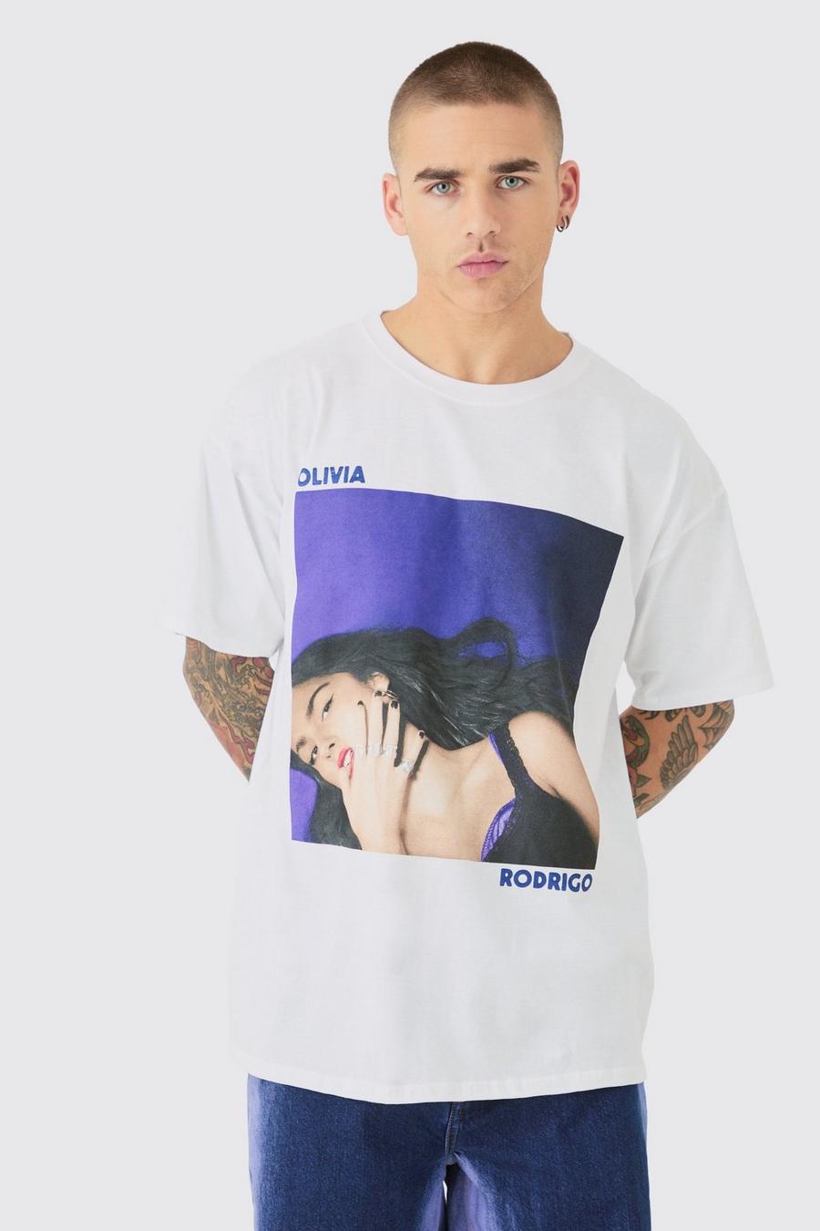 Camiseta oversize con estampado de Olivia Rodrigo, White