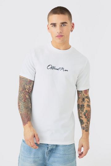 White Slim High Build Ottoman Rib T-Shirt