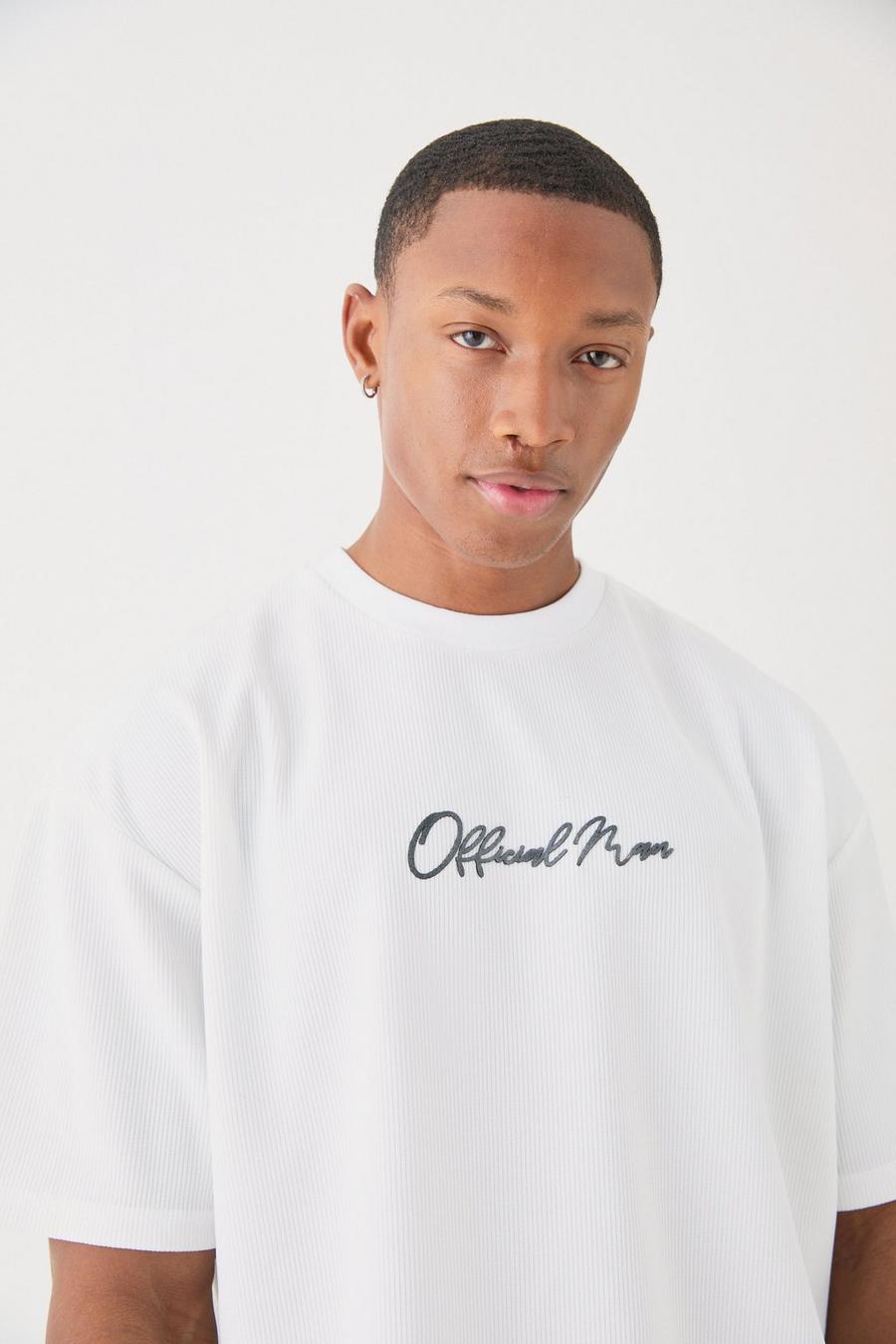 White Oversized High Build Ottoman T-shirt image number 1