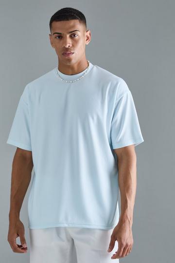 Oversized Ottoman Rib T-Shirt aqua