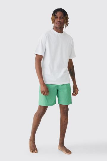 Green Tall T-shirt & Short Stripe Lounge Set