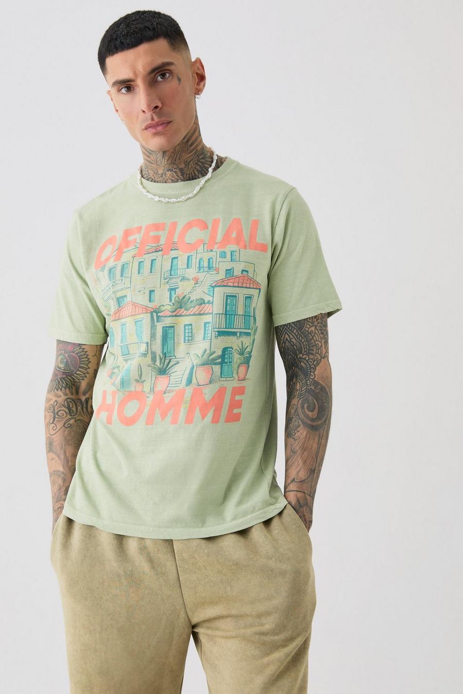 Tall Official Landscape Printed T-shirt In Light Sage image number 1