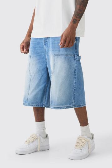 Tall Lichtblauwe Denim Joggingbroek Met Carpenter Detail light blue