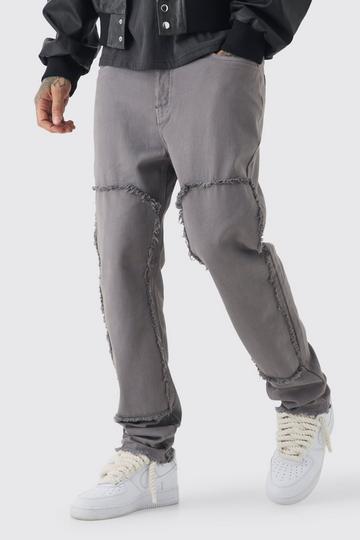 Grey Tall Slim Leg Overdyed Carpenter Pants In Charcoal