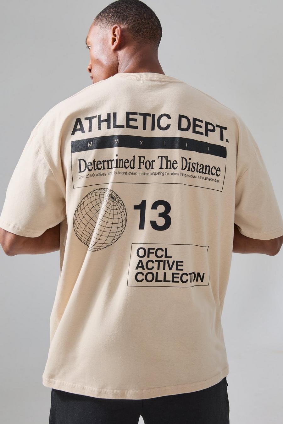 Camiseta MAN Active oversize con estampado Athletic Dept, Sand image number 1