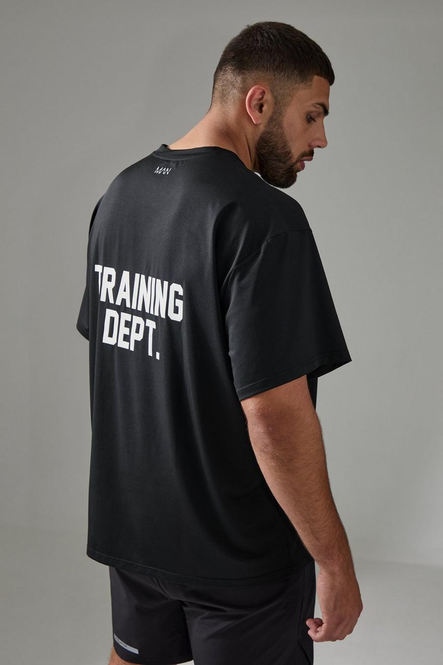 Black Plus Man Active Training Dept Oversized T-shirt image number 1