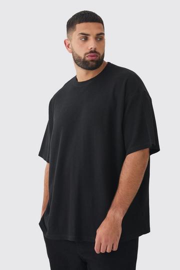 Plus Oversized Waffle T-shirt black