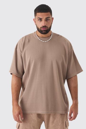 Plus Oversized Waffle T-shirt mocha