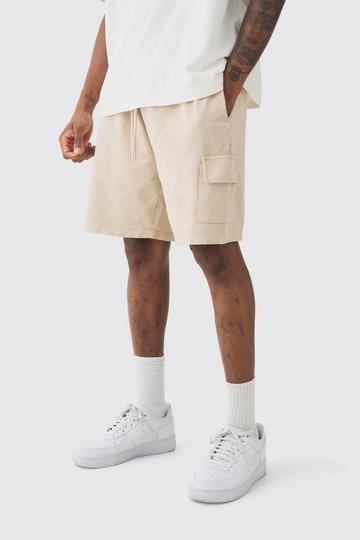 Tall - Short cargo délavé en jersey light khaki