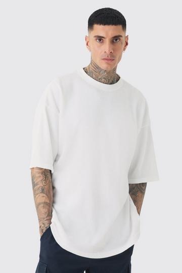 White Tall Oversized Waffle T-shirt