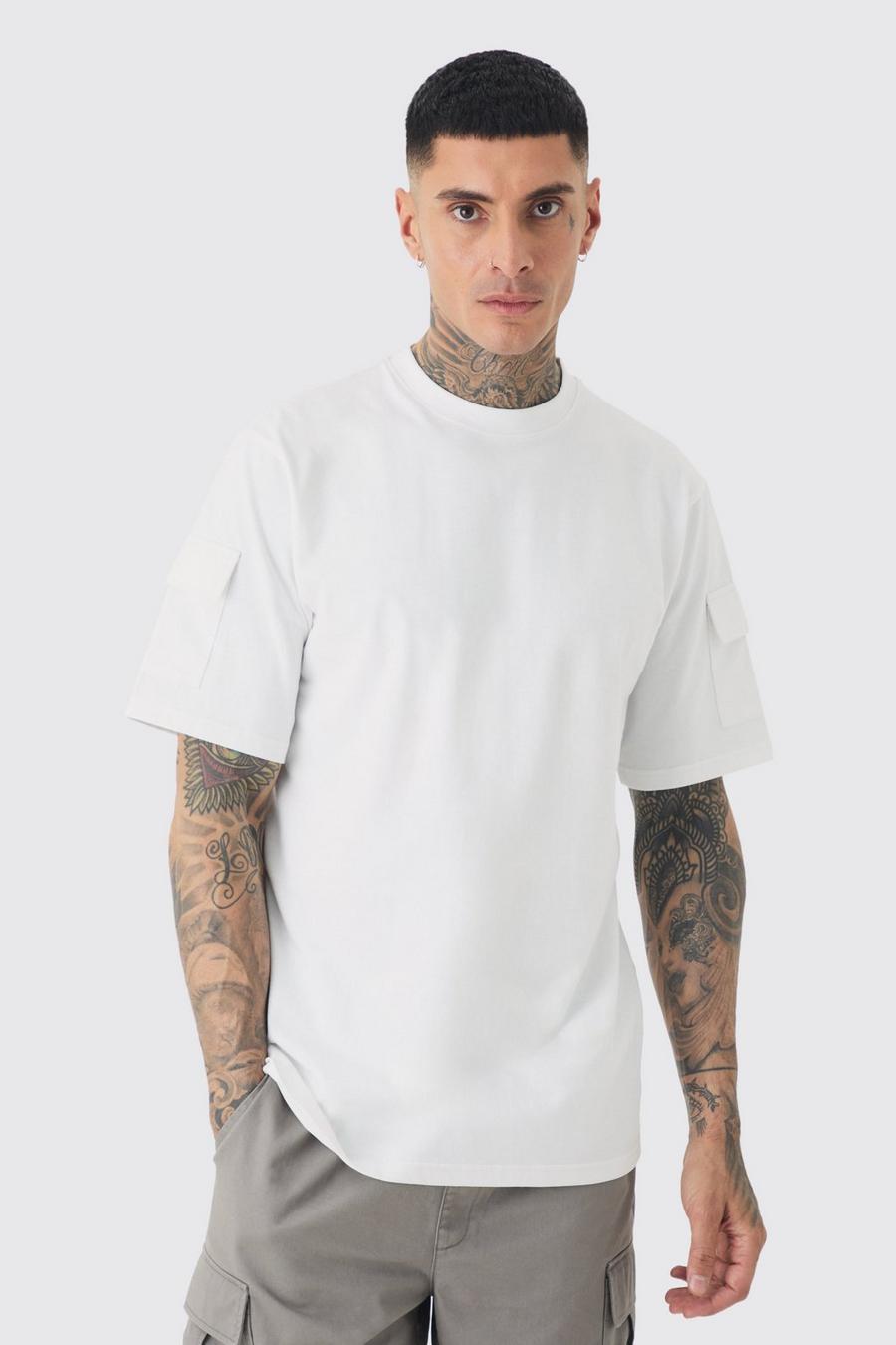 White Tall Utility Pocket T-shirt image number 1
