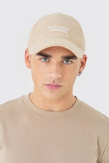 Cord Homme Embroidered Cap In Beige beige