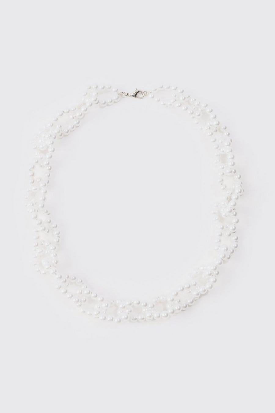 Pearl Chain Necklace In White image number 1