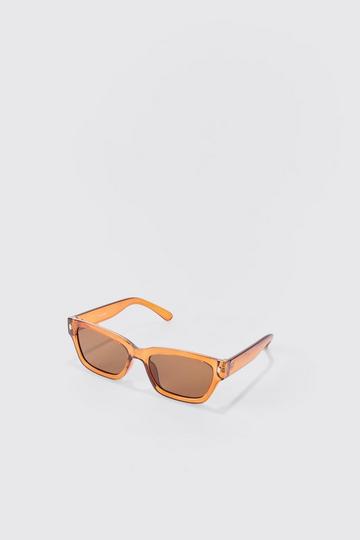 Brown Retro Frame Sunglasses In Brown