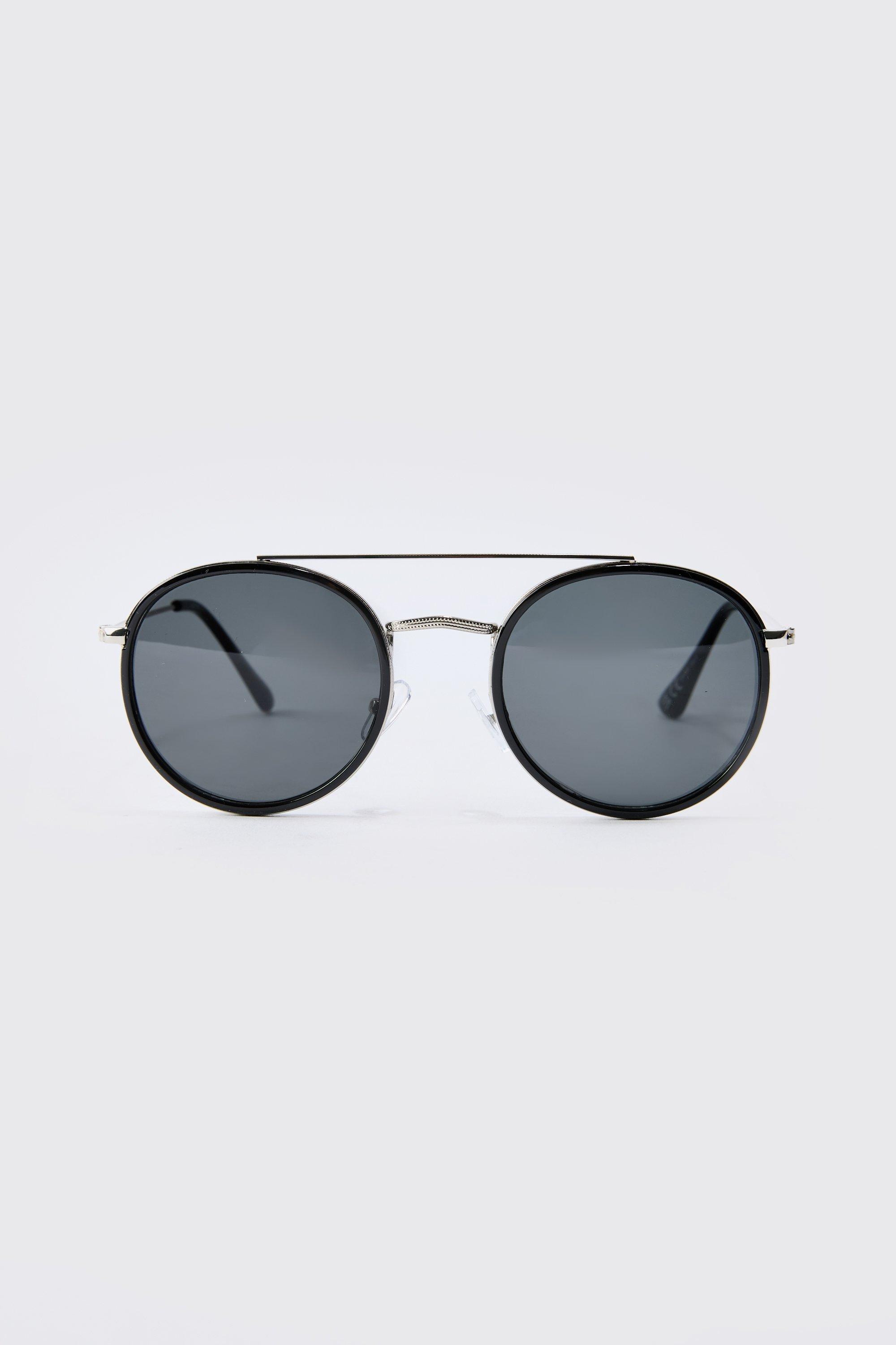 Black round aviator sunglasses hotsell