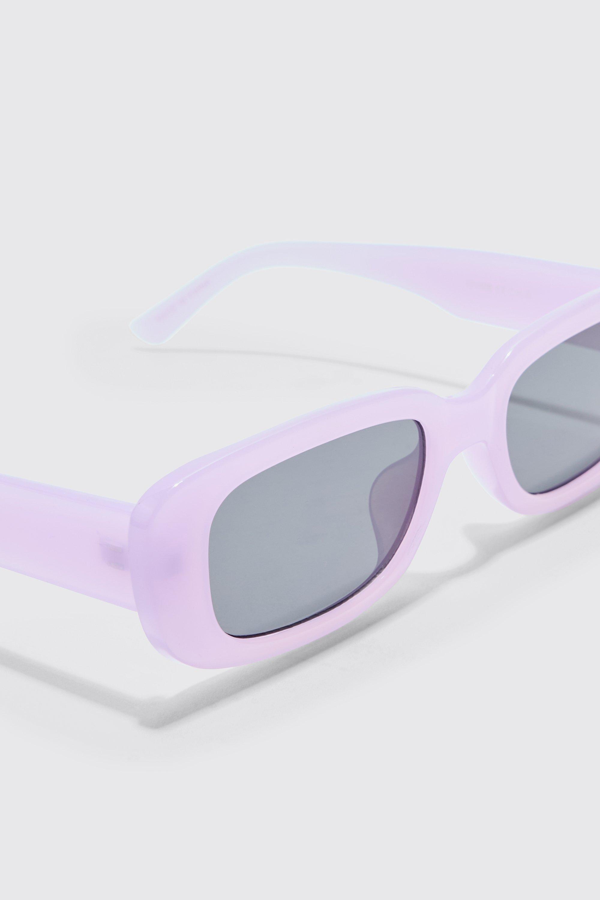 Occhiali da sole rettangolari in plastica rosa