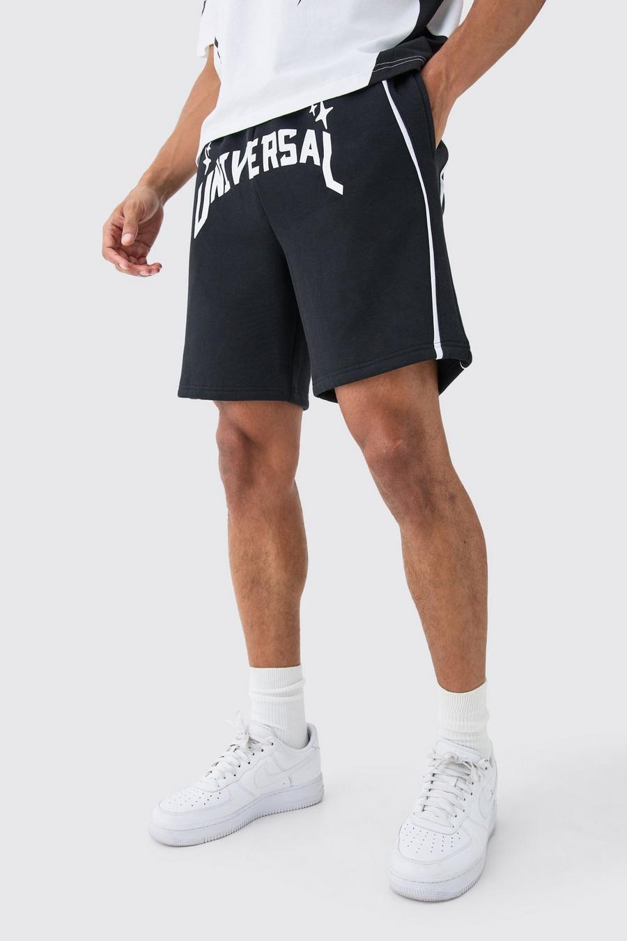 Black Relaxed Fit Universal Graphic Short image number 1