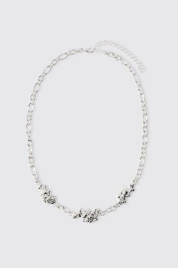 Melted Chain Detial Necklace In Silver silver