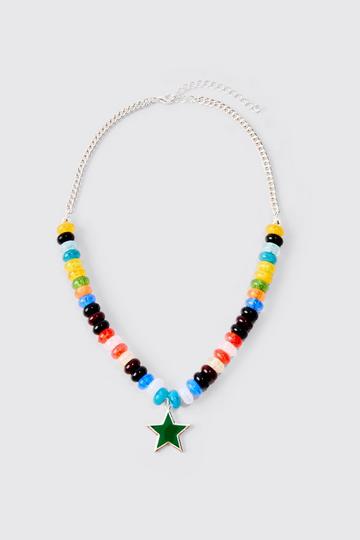 Beaded Star Necklace Chain In In Silver silver