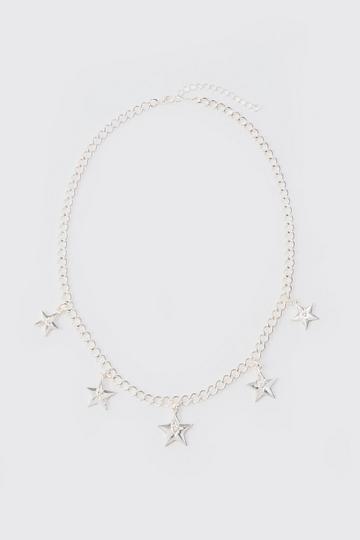 Star Pendant Chain Necklace In Silver silver