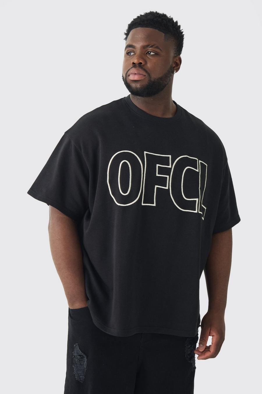 Black Plus Oversized OFCL Applique T-shirt image number 1