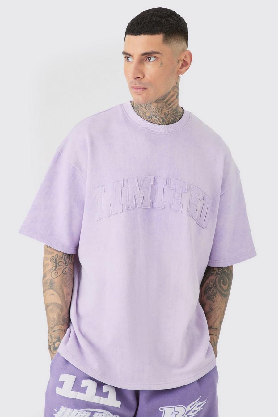 Lilac Tall Oversized Limited Applique Washed T-shirt image number 1