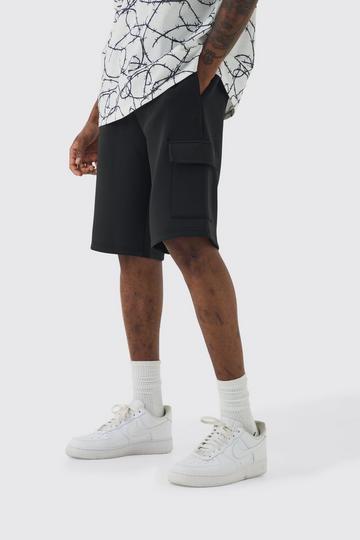 Black Tall Scuba Relaxed Cargo Shorts