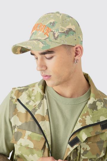 Green Homme Camo Cap In Green