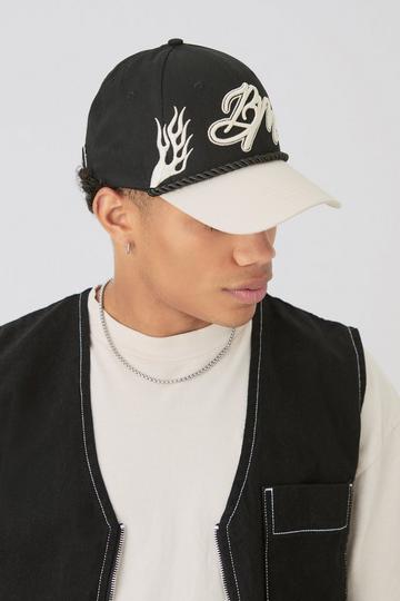 Black BM Flames Cap In Black