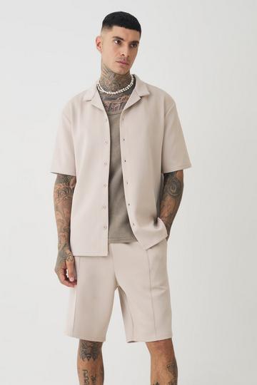 Tall Scuba Drop Revere Shirt & Short Set grey