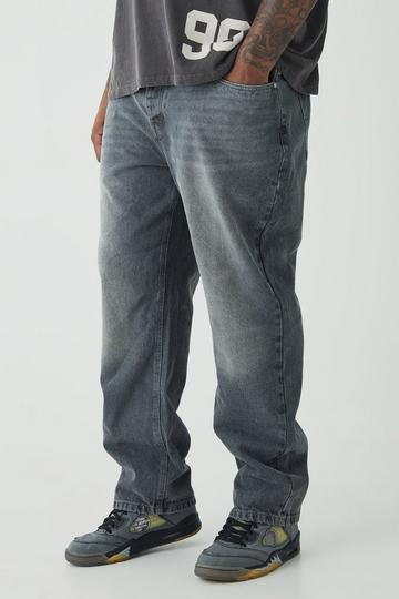 Plus Straight Rigid Jeans mid grey