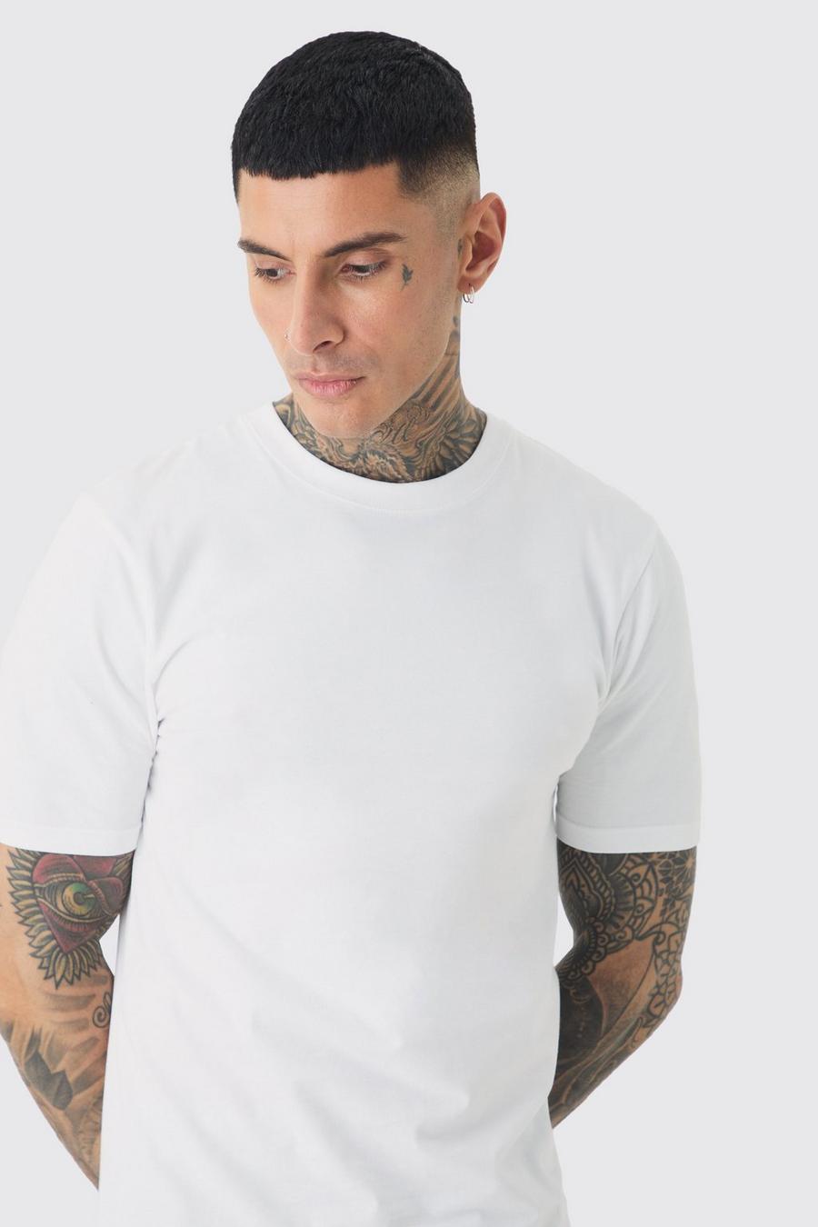 White Tall Basic Muscle Fit T-shirt
