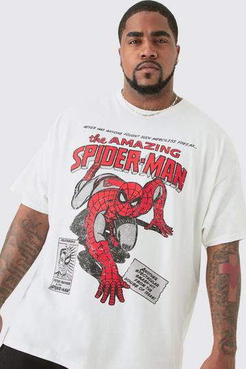 Plus Oversized Spiderman License T-shirt white
