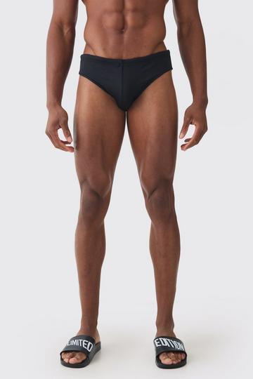 Black Plain Swim Brief