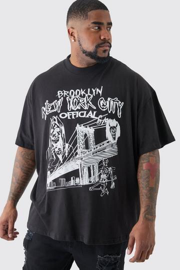 Plus Oversized Official City Graphic T-Shirt black