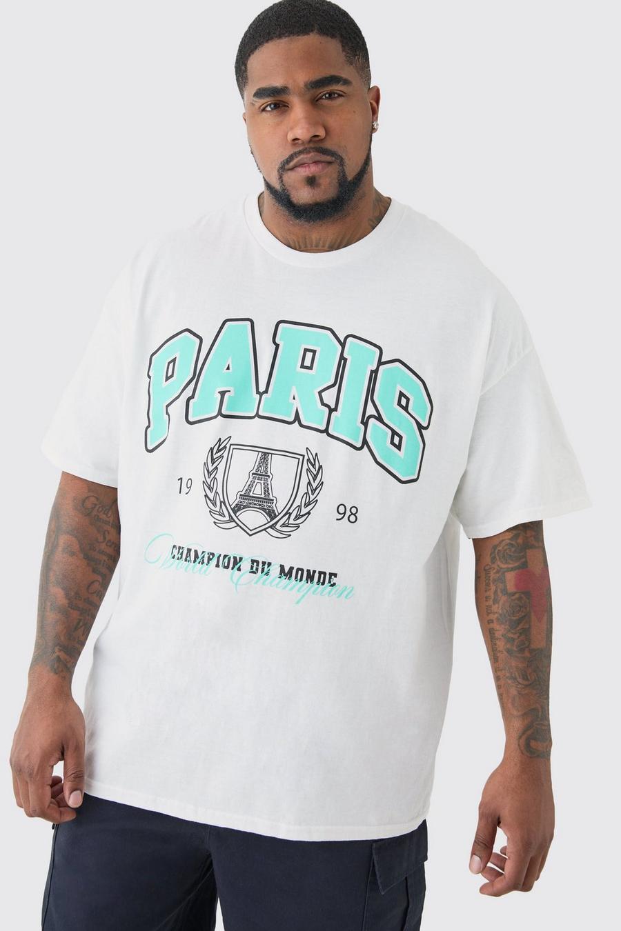 White Plus Paris Print T-shirt image number 1