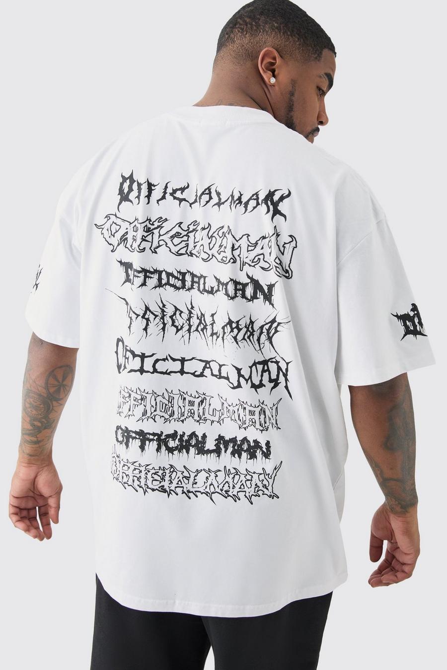 T-shirt Plus Size Official Man Tour con girocollo esteso, White image number 1