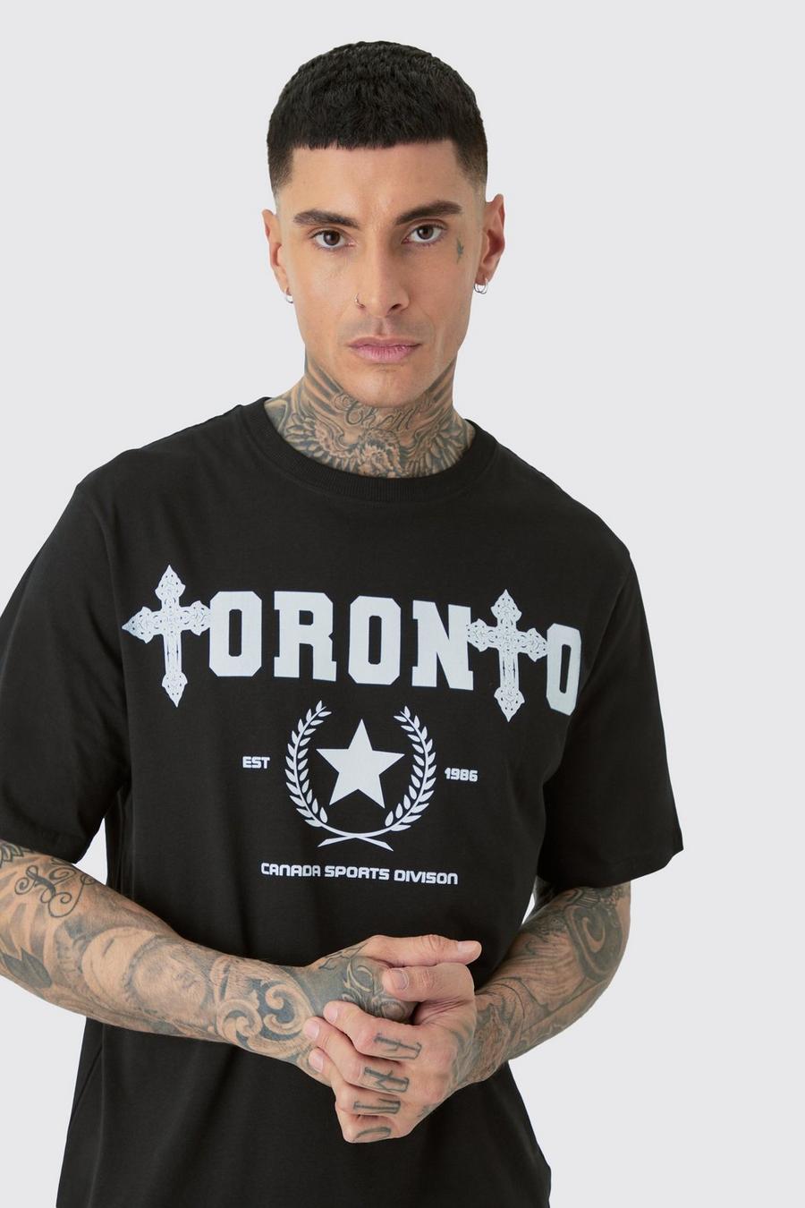 T-shirt Tall con stampa Toronto, Black image number 1