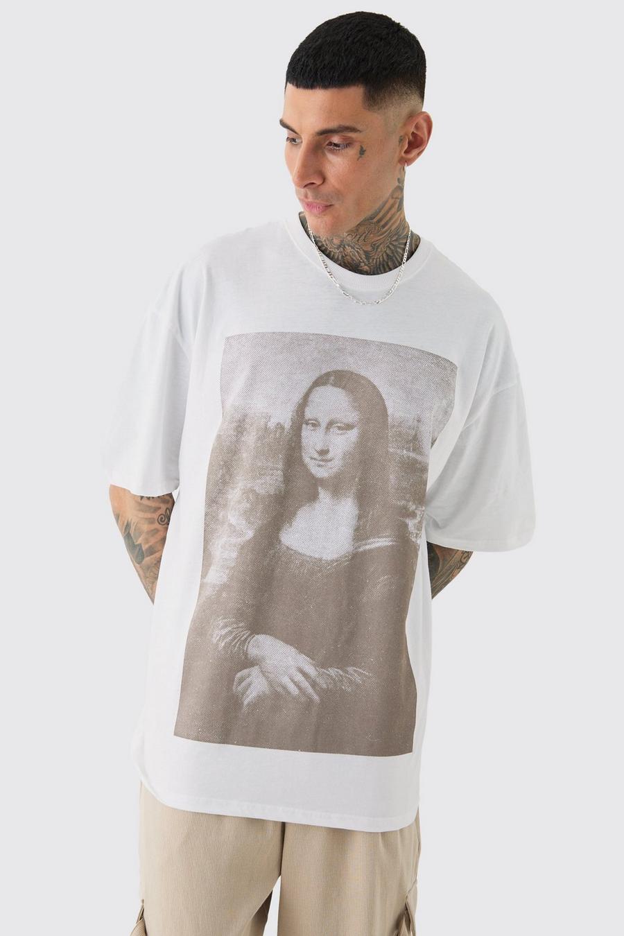White Tall Mona Lisa License T-Shirt image number 1