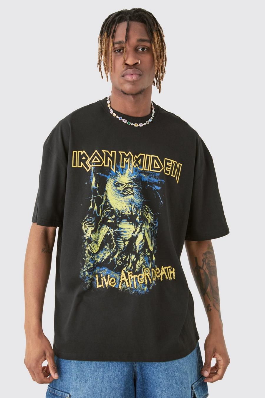 Tall Oversized Iron Maiden T-shirt In Black  image number 1