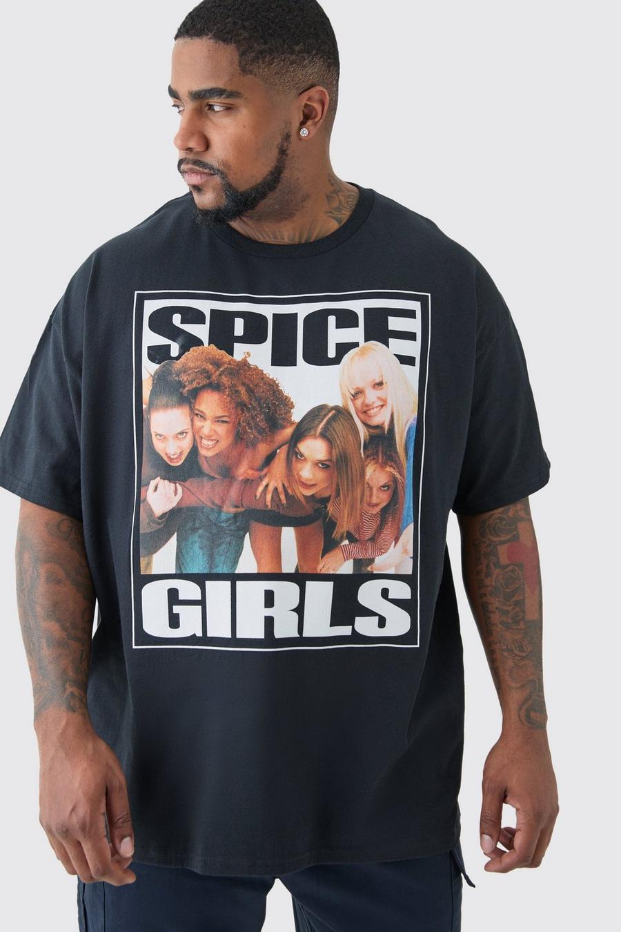 Camiseta Plus negra con estampado de las Spice Girls, Ecru