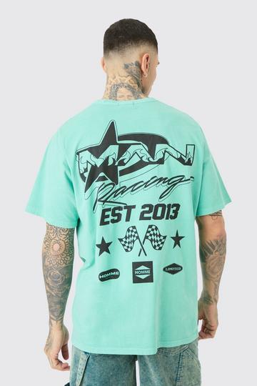 Green Tall Man Racerback Graphic T-Shirt In Green