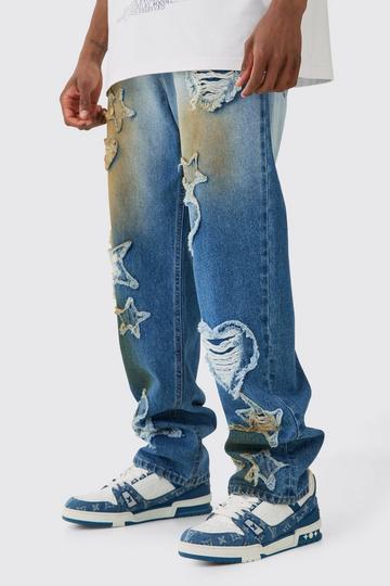 Tall Applique Relaxed Fit Jeans antique blue