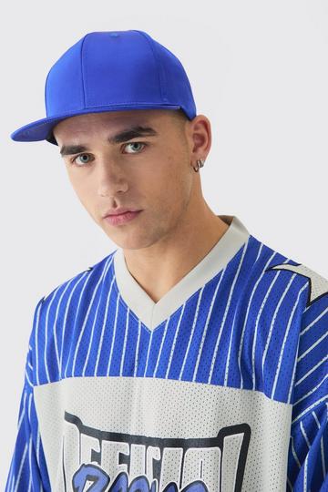 Blue Satin Snapback In Blue