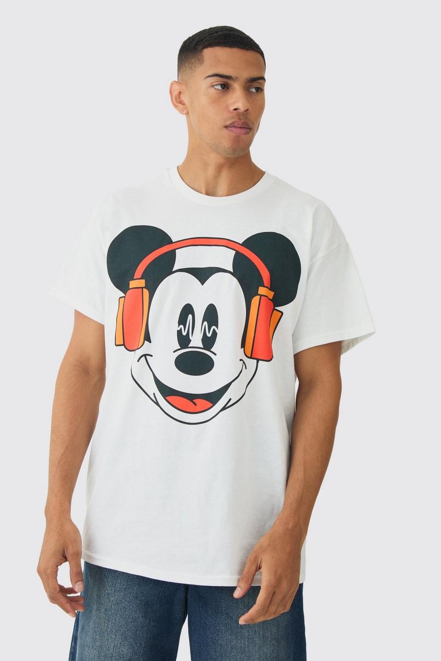 White Oversized Mickey Mouse Disney License T-shirt