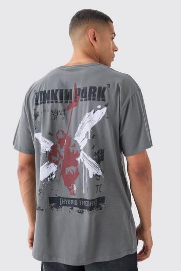 Oversized Linkin Park Wash License T-shirt charcoal